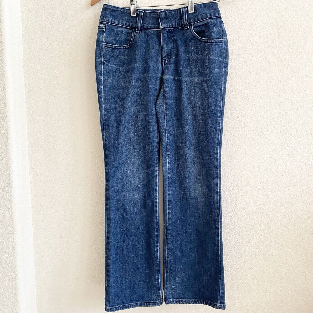 Banana Republic Jeans 4 Womens Straight Low Rise Dark Wash Blue Stretch Denim